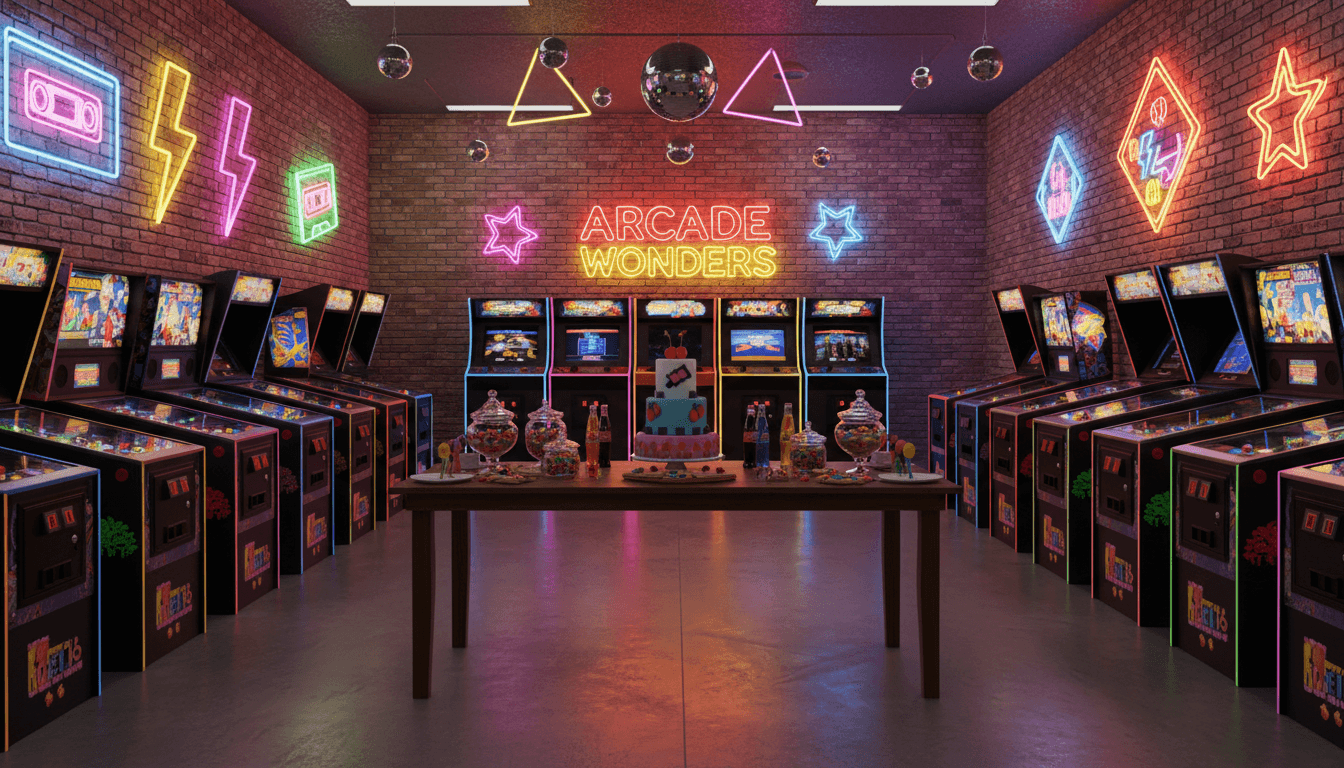 AI-designed birthday invitation with vibrant retro theme